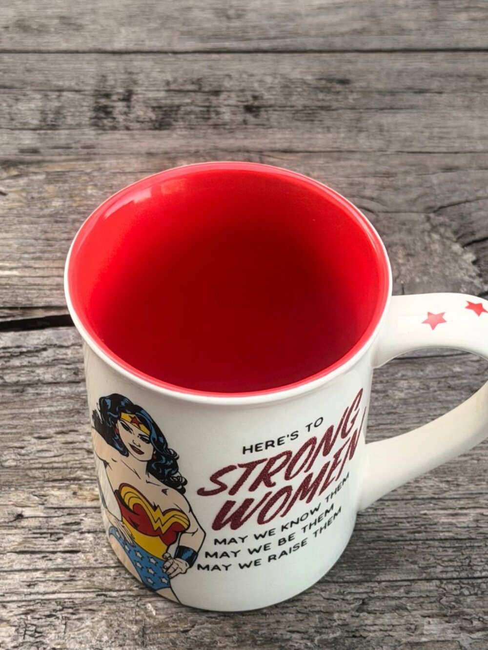 Wonder Woman Mug DC Comics Here's to Strong Women Our Name is Mud Exc. Condition - Picture 2 of 6